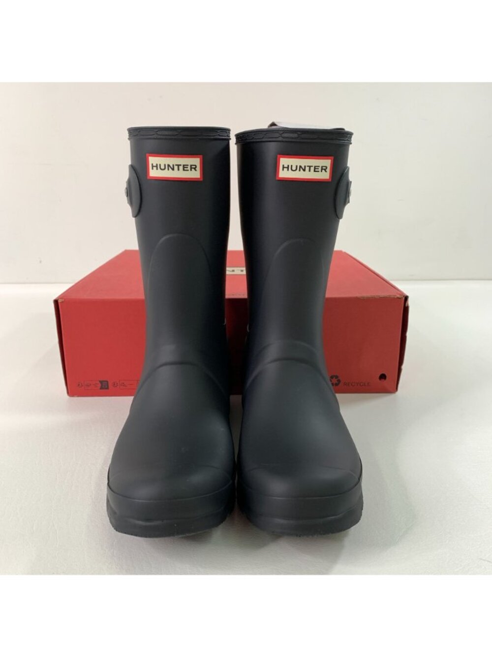 Hunter Womens Short Rain Boots Black Size 10 Waterproof Adjustable Strap - Picture 4 of 8